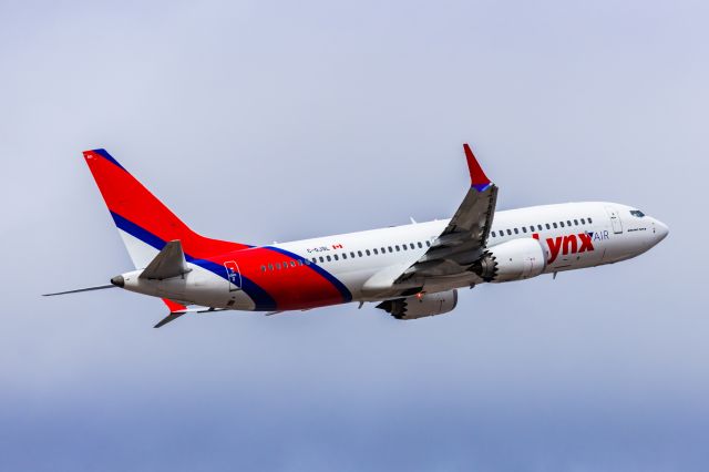 Boeing 737 MAX 8 (C-GJSL) - A Lynx Air 737 MAX 8 taking off from PHX on 4/10/23. Taken with a Canon R7 and Tamron 70-200 G2 lens.