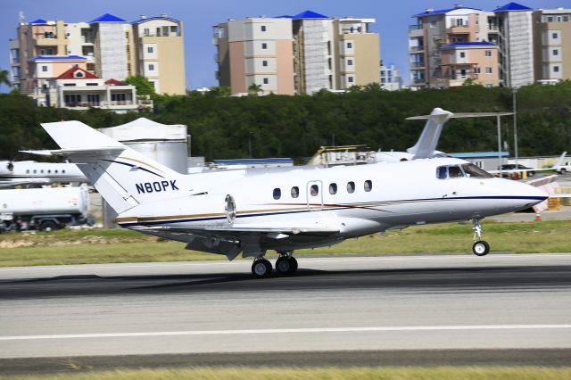 Hawker 800 (N80PK) - N80PK landing at TNCM St Maarten