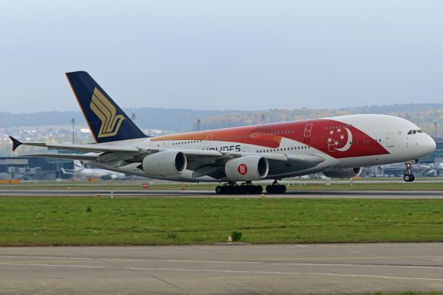 Airbus A380-800 (9V-SKI) - "50th Independence of Singapour" livery