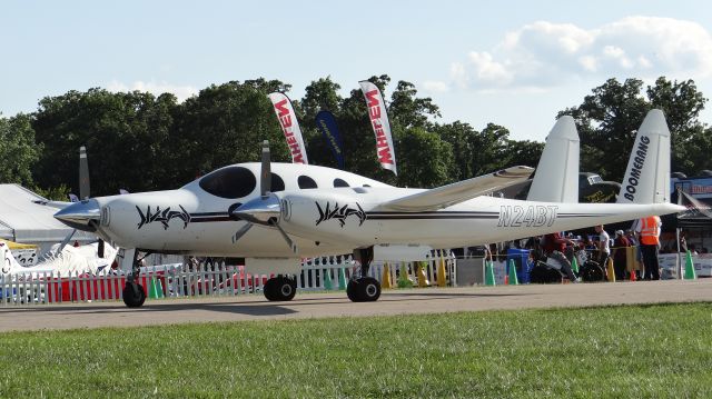 Experimental 100kts-200kts (N24BT) - A Boomerang (?) sitting on the ramp and preparing to start up at EAA AirVenture 2015!