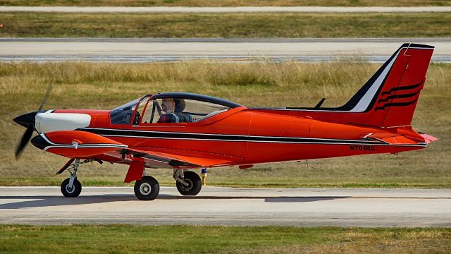 SIAI-MARCHETTI Warrior (N701RG) - Taxiing to 22 for departure.