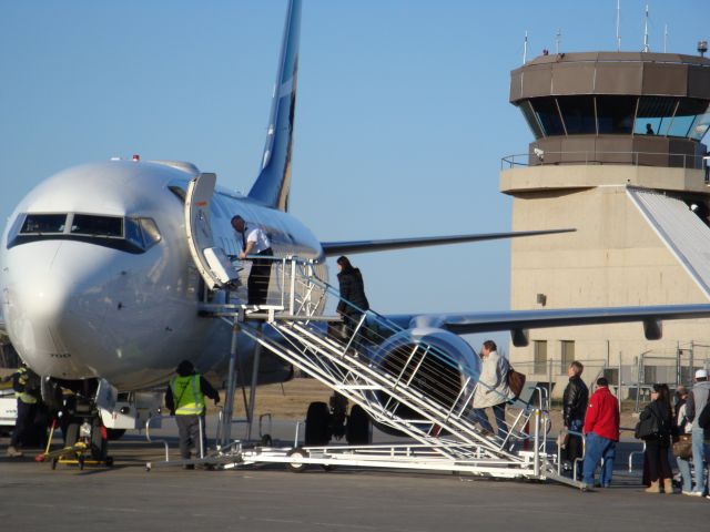 — — - Loading up for departure at Fort McMurray