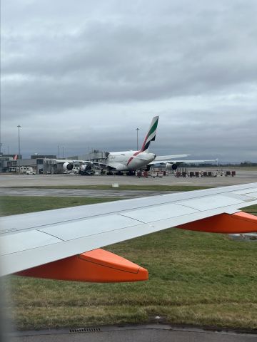 Airbus A380-800 (NOTSURE) - Looking out of from my easiest flight last week, 25.1.24, it appears part of the rudder is missing from the emirates A380