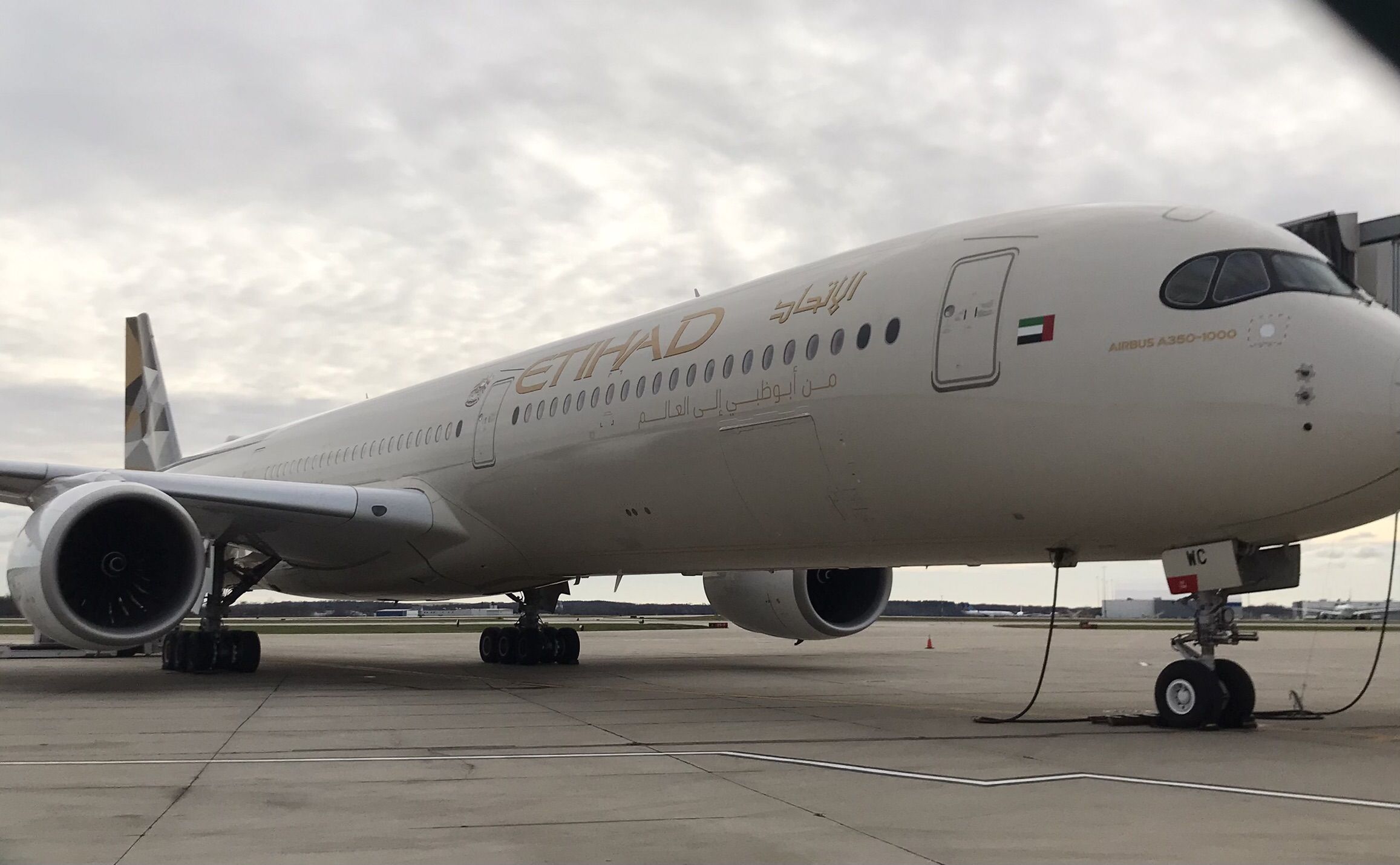 Airbus A350-1000 (A6-XWC) - Diverted to RFD from AUH-ORD on 11/5/22. Photo taken on 11/6/22.
