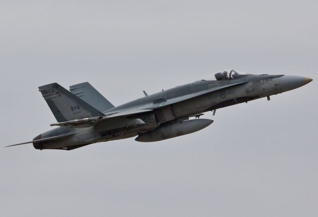 McDonnell Douglas FA-18 Hornet (18780) - Royal Canadian Air Force CF-188A Hornet departing NAS Fort Worth JRB for a training sortie on an overcast Texas afternoon (Please view in "full" for best image quality)