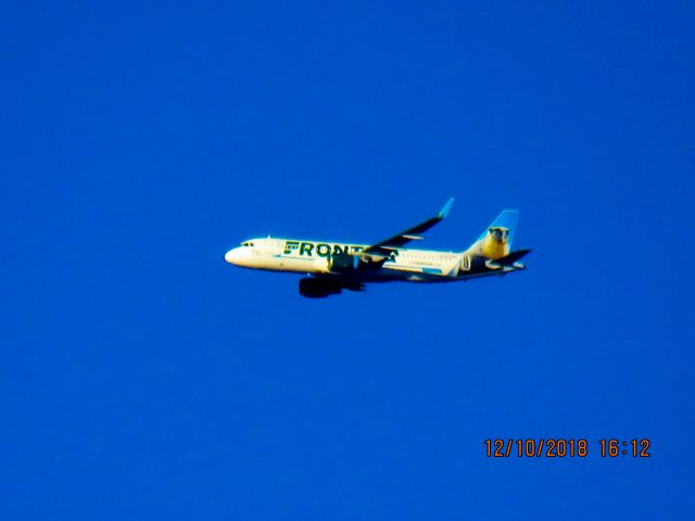 Airbus A320 (N236FR) - Frontier Airlines flight 9002 from RDU to DEN flying low at 9,600 feet. Flew about that altitude the hole way. 