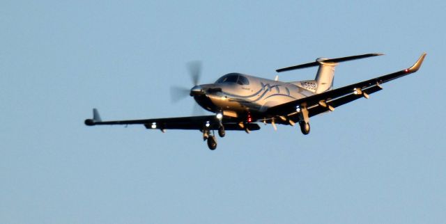 Pilatus PC-12 (N156SB) - On short final is this 1996 Pilatus PC-12/45 in the Winter of 2024.
