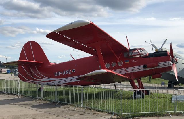 Antonov An-2 (UR-ANC) - The Antonov An-2 is a Soviet mass produced single-engine biplane, utility/agricultural aircraft beginning manufactured by Antonov Design Bureau in 1946. Its remarkable durability high lifting power, and ability to take off and land from poor runways. On display at the Oleg Antonov State Aviation Museum. Kiev-Ukraine, Aug 2019