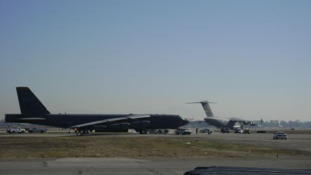 — — - C-17 on taxiway Delta for Rwy.30 Takeoff.  B-52 at intersection Golf Bravo for start up.  Wings Over Long Beach.