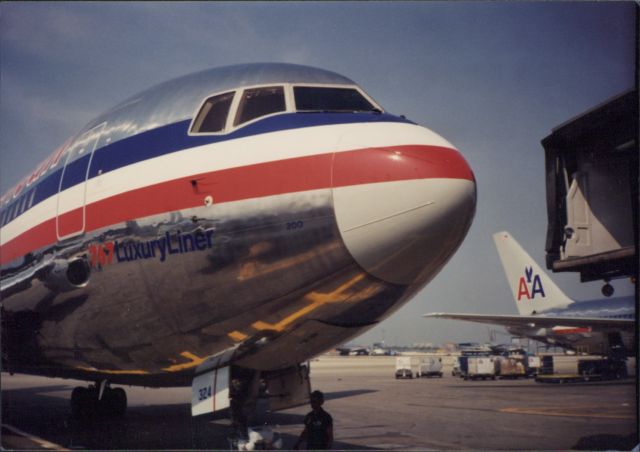 BOEING 767-200 (N324AA) - My friend Bill at the nose gear . R.I.P. april 2012