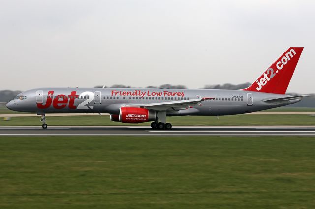 Boeing 757-200 (G-LSAH) - Veteran of the holiday flights with 31 years on the clock, G-LSAH operates EXS917 to Tenerife.  With EXS since November 2006 after 19 years in China with CAAC then CSN.