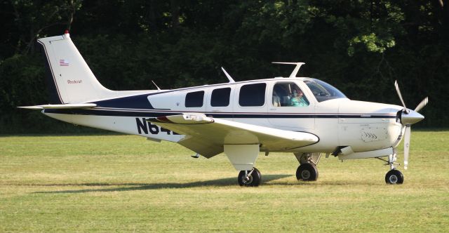 Beechcraft Bonanza (36) (N6420S) - A Beechcraft A36 Bonanza arriving Moontown Airport, Brownsboro, AL during the EAA 190 Breakfast Fly-In - May 18, 2019.