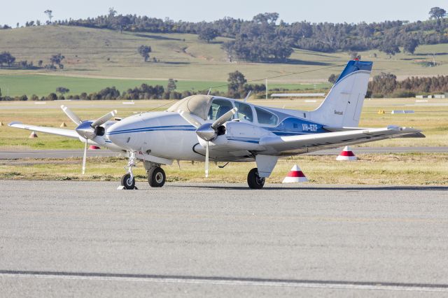 Beechcraft 55 Baron (VH-EZF) - Broken Hill Aviation (VH-EZF) Beechcraft E55 Baron at Wagga Wagga Airport.