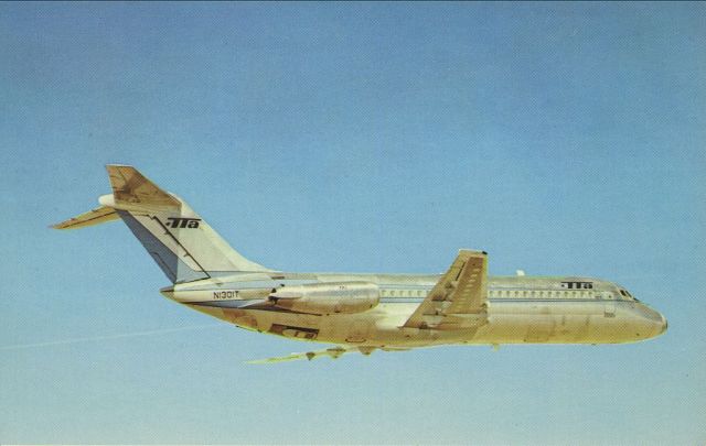 Douglas DC-9-10 (N1301T) - scanned from postcardbr /trans texas airways