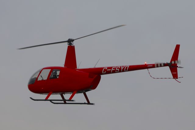 Robinson R-44 (C-FSYO) - C-FSYO Robinson R-44 Gestion Majel Inc. Survolant le fleuve St-Laurent QC à Lavaltrie le 22-06-2024 à 18:09.