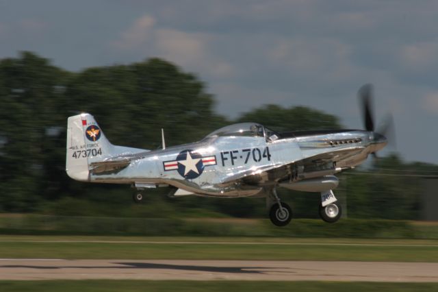 — — - Slower Shutter Speed - although Slightly Blurred Photo - Shows P-51 At EAA on Runway 18 2008