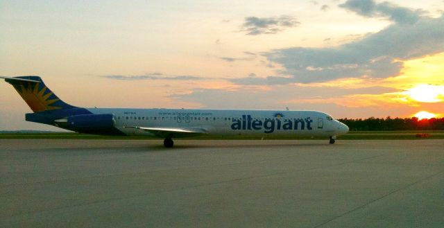 McDonnell Douglas MD-83 (N871GA) - A sunset departure.  Taken summer 2009.