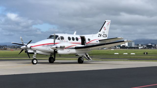 Beechcraft King Air 90 (ZK-ZZA) - On Gate 1 at Tauranga 1, October 2021