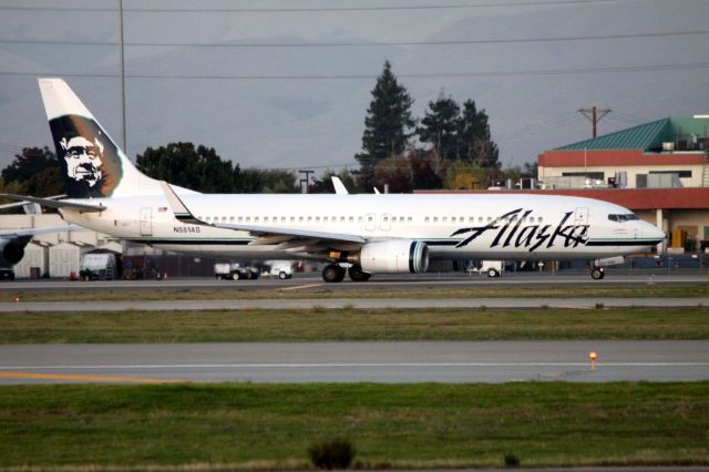 Boeing 737-700 (N551AS) - Taxiing for Take Off from 3-0-R