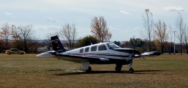 Beechcraft Bonanza (36) (N88KB) - Taxiing to parking is this 2014 Beech G36 Bonanza in the Autumn of 2024.