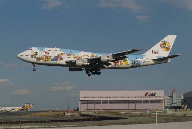 BOEING 747SR (JA8170) - Short Final at Tokyo-Haneda Intl Airport Rwy34L on 1995/01/15 "Resort Express c/s "