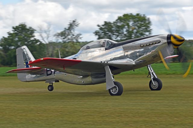 N951HB — - 1944 North American P-51D Mustang (N951HB/44-72059) taking off on runway 36 during the Recreational Aircraft Association Oshawa District - 27th Annual Barnyard Fly-in at Orono/Hawkefield Aerodrome (CHF4) on August 27, 2023 (My Photo)