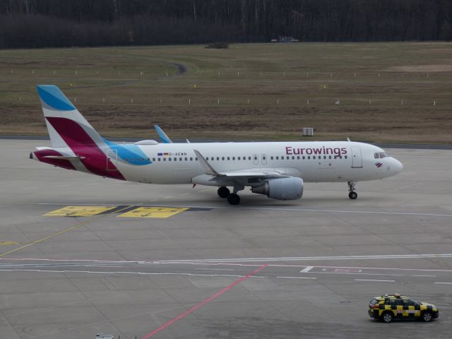 D-AEWN — - Eurowings A320-200 D-AEWN taxiing to rwy 32R CGN for its flight EW268 to Gran Canaria. Photo made 04.03.2023.