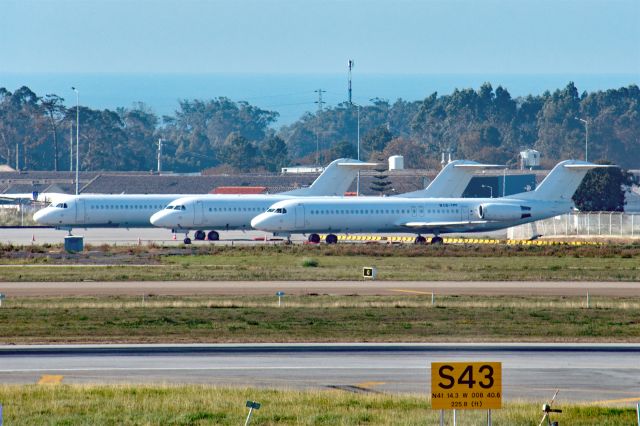 Fokker 100 (CS-TPF) - ex PGA Fokker 100s CS-TPF, CS-TPE and CS-TPB parked at Porto Francisco Sa Carneiro (LPPR) on 2016-12-06