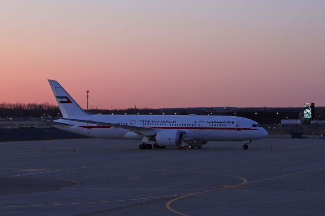 Boeing 787-8 (A6-PFC) - A6-PFC under dawns early light (5 Mar 2021).