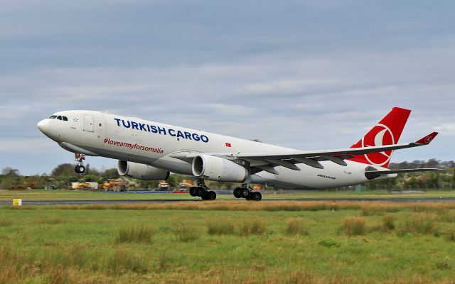 Airbus A330-200 (TC-JDP) - turkish cargo a330-200f tc-jdp with #lovearmyforsomalia titles dep shannon 2/4/17