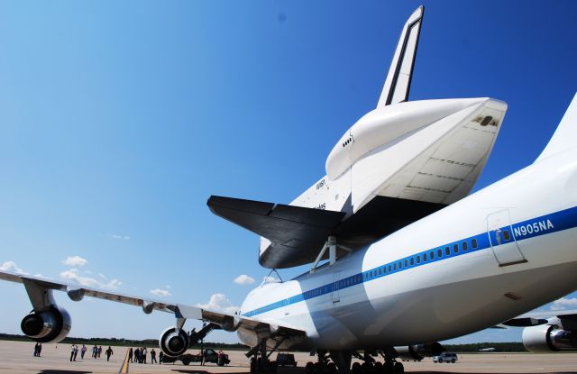 N905NA — - Space Shuttle Enterprise waiting for her transport to USS Intrepid