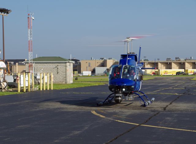 Bell JetRanger (N11TV) - LINDEN AIRPORT-LINDEN, NEW JERSEY, USA-AUGUST 29, 2018: A news helicopter from one of the local New York City T.V. stations is pictured after refueling.