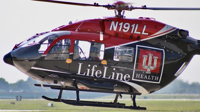 KAWASAKI EC-145 (N191LL) - An IU LifeLine helo heading back to Northwest Health - Porter (46II) after grabbing some fuel. br /br /N191LL is a 2009 Eurocopter EC45, SN 9319, operated by IU Health LifeLine. br /br /7/4/23