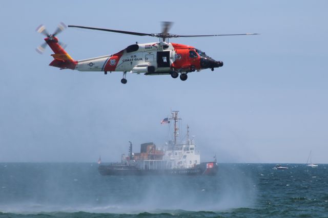 Sikorsky S-70 — - Coast Guard Demo along Milwaukee Lakefront with US Coast Guard Mobile Bay Buoy Tender & Ice Breaker Ship in background.