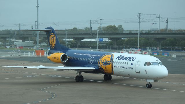 Fokker 100 (VH-FGB) - Alliance celebrates Kingsford Smith’s Pacific crossing with special livery Fokker, seen here arriving in from Mount Isa operating for Virgin Australia