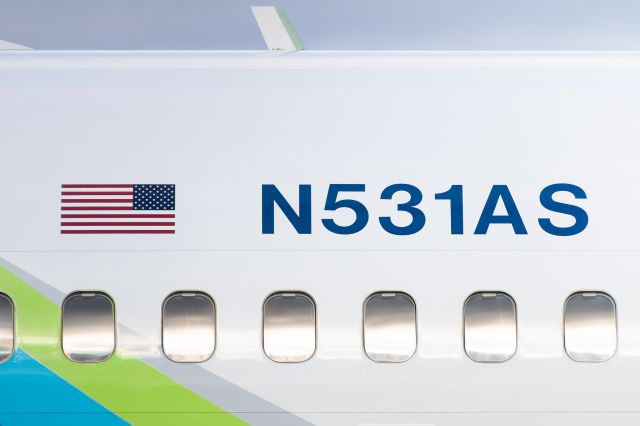 Boeing 737-800 (N531AS) - Close up on N531AS's registration after operating AS177 from ANC.br /Photo date: 6-24-25br /Upload date: 6-25-25