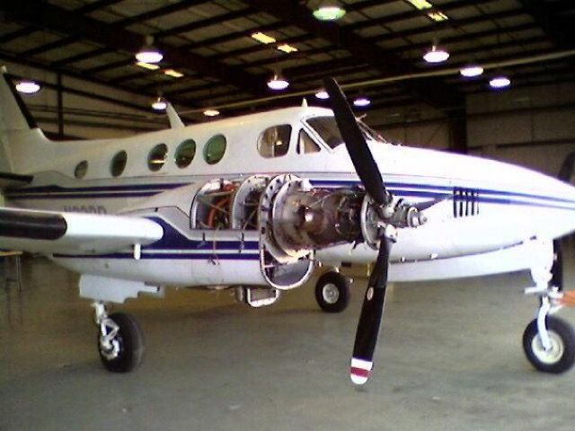 Beechcraft King Air 90 — - Engine overhaul at Greenville Tech.  Taken 2009.
