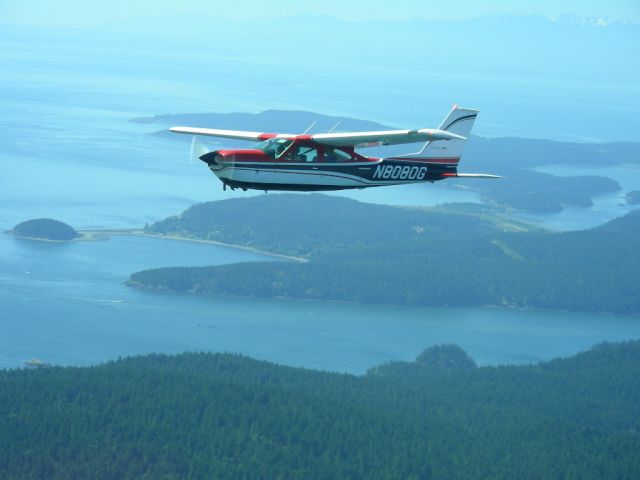 Cessna 177RG Cardinal RG (N8080G) - Flying over the San Juan Islands in Washington State