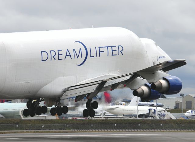 N249BA — - Boeing DreamLifter N249BA Landing At KPAE 3-24-09