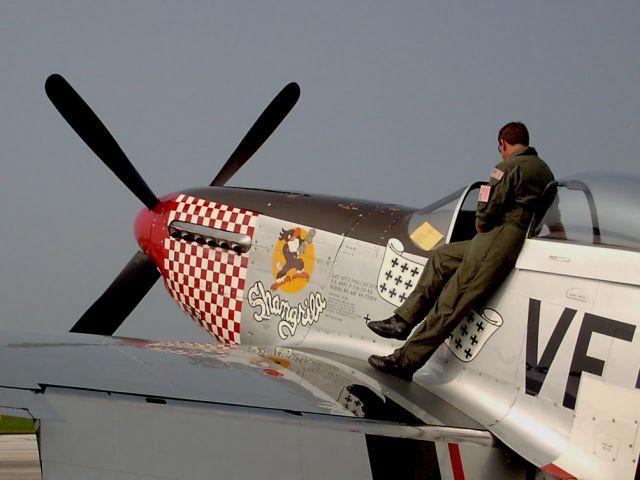 N51VF — - Reviewing his maneuvers prior to his performance in the Cleveland National Air Show at KBKL  September 2004.