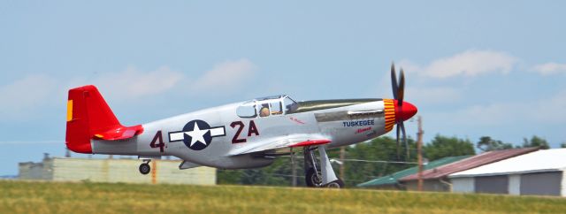 North American P-51 Mustang (AMU61429) - Tuskegee Airmen P-51 C Taking off from Flying cloud Airport in Minnesota.