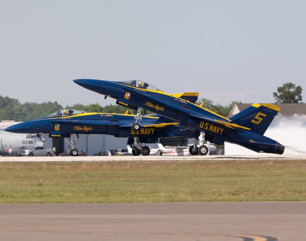 McDonnell Douglas FA-18 Hornet — - Blue Angels Solos taking off Sun n Fun 17