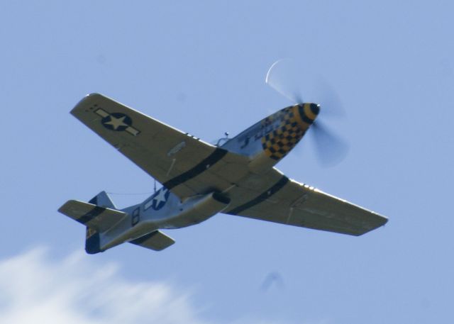 North American P-51 Mustang (N51EA) - P-51 Double Trouble Two overhead. An amazing Warbirds over the Beach 2021 airshow at Jerry Yagen’s Military Aviation Museum at Pungo, VA near Virginia Beach, 2-3 October 2021. If you’ve never attended one of his airshows, you ought to check it out. Multiple formations of US Army Air Corps, US Navy, RAF, and German aircraft. With Covid, this show was a combined WWI, WWII, etc. airshow. 