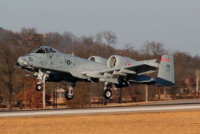 A10 — - Lt. Col Mark Isenhower returns to Fort Smith after a training sortie.