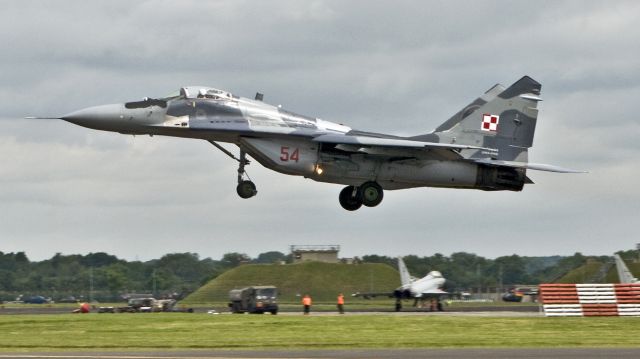 MIKOYAN MiG-33 — - Polish Air Force 1.ELT Mikoyan MiG-29A Fulcrum arrives for RIAT 2016 