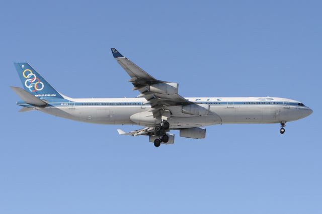 Airbus A340-300 (SX-DFD) - January 3, 2009 - on final for Toronto