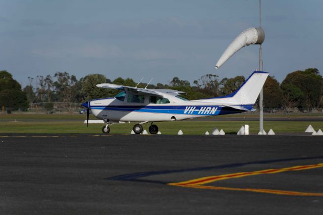 Cessna Centurion (VH-HRN) - Waiting for my RXA flight, taxied by.