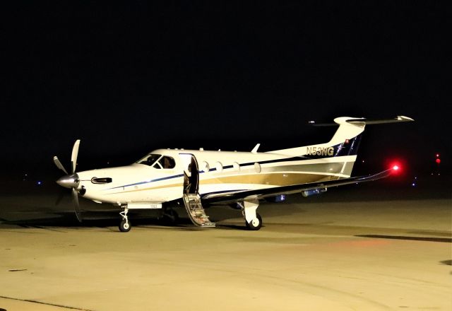 Pilatus PC-12 (N53NG) - KRDD - 640am  - ready for departure, this plane loaded about 5 guys onboard, closed the doors, started the engine, and 3 minutes later was rolling to the runway.