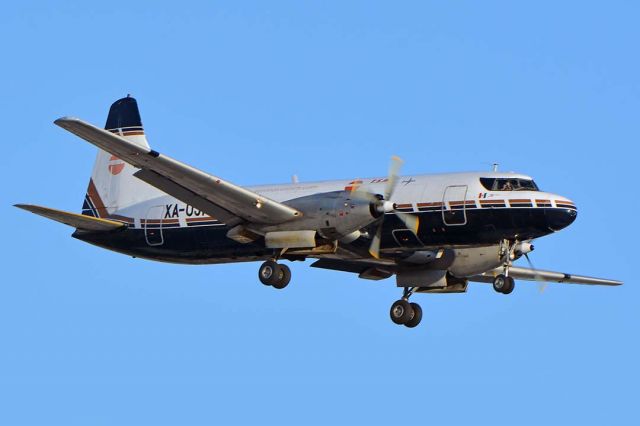 CONVAIR CV-580 (XA-UJI) - Aeronaves TSM Convair 640F XA-UJI landing at Phoenix Sky Harbor on May 16, 2018