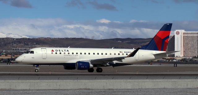 EMBRAER 175 (long wing) (N308SY) - SkyWest / Delta Connection E75L (N308SY) turning from Charlie to line up on 34R.